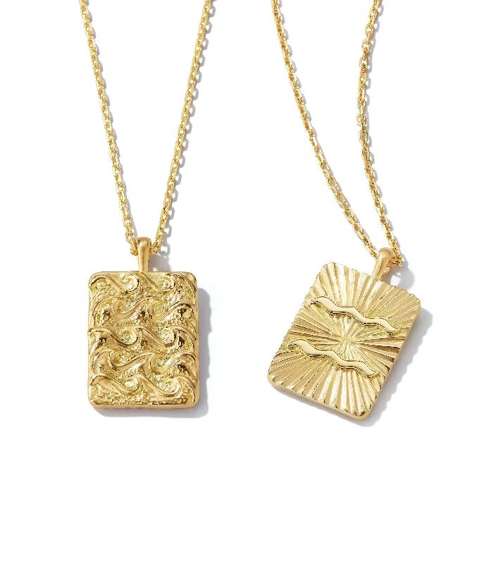 rose gold bezel ring Aquarius Zodiac Pendant Necklace