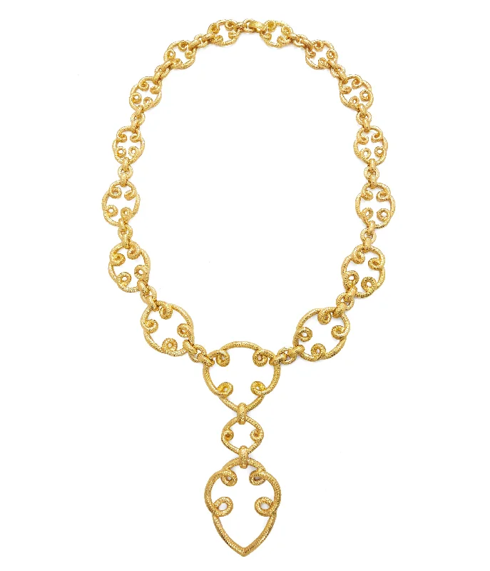 delicate heart stud earrings Arabesque Loop Chain Necklace