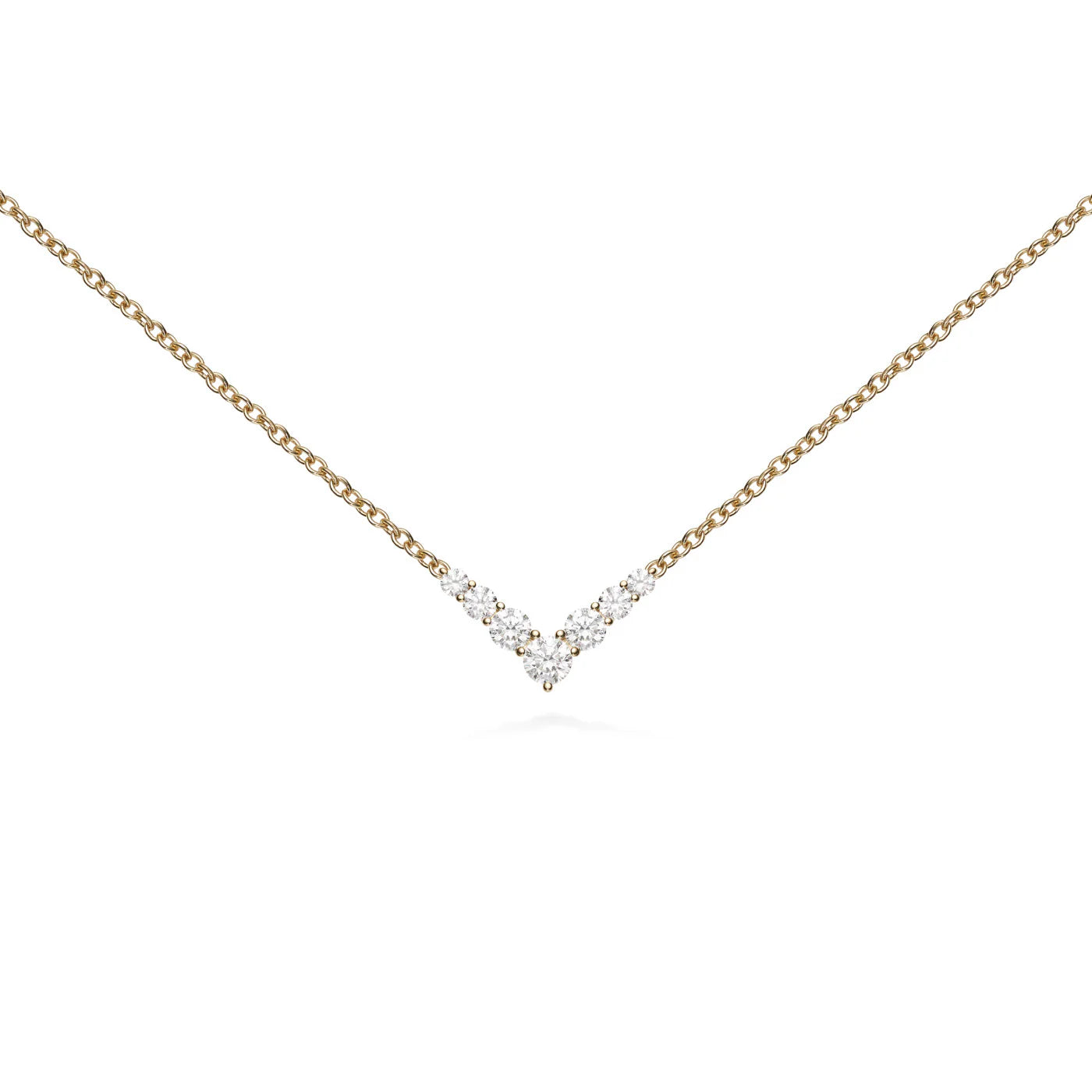bezel set engagement ring modern Aria V Necklace Mini
