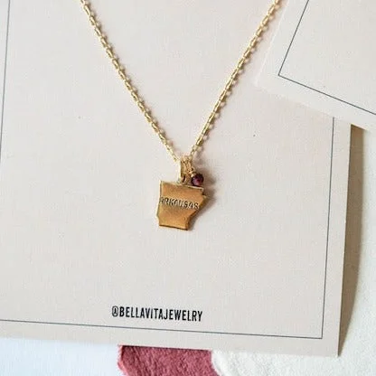 minimalist chain anklet gold Arkansas Necklace
