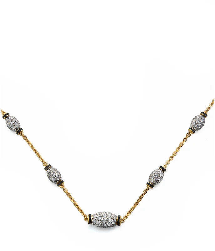 emerald-cut aquamarine necklace Barrel Necklace, 5 Station
