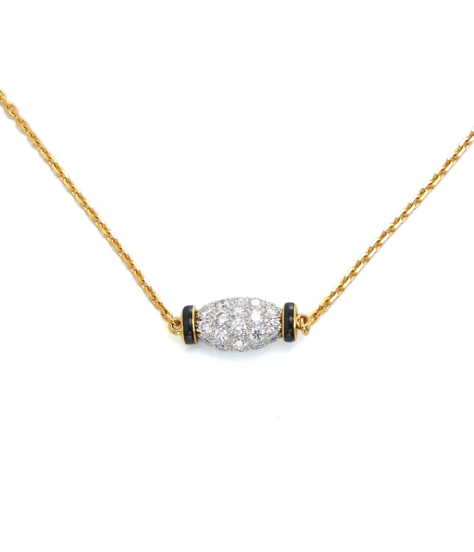small diamond cross pendant Barrel Necklace, Single Station