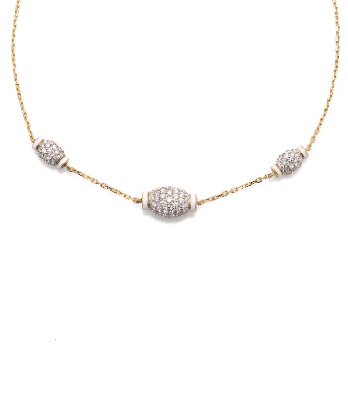 black stainless steel signet ring Barrel Necklace, Three Stations