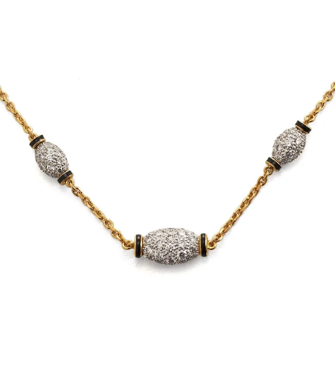 handmade wire-wrapped gemstone ring Barrel Necklace, Three Station