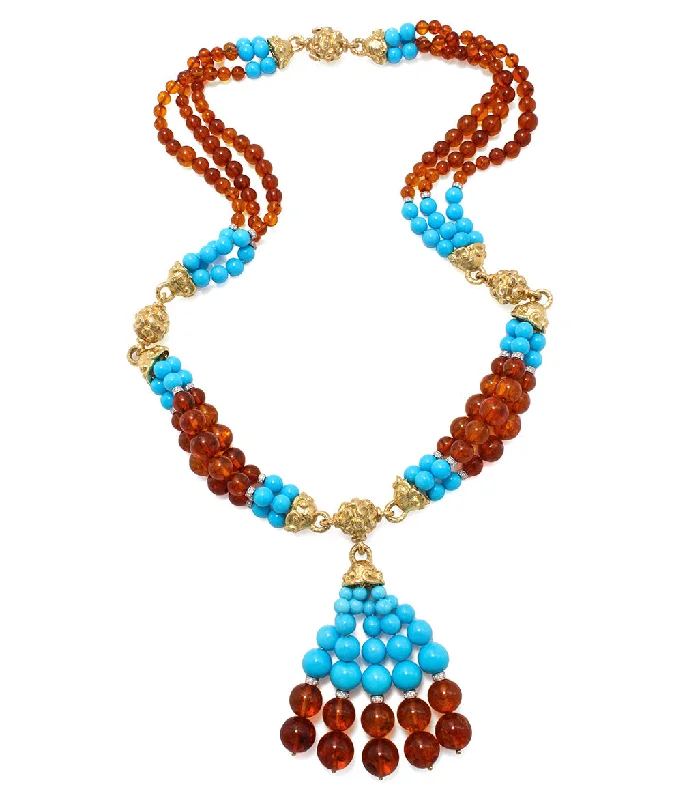 celestial orbit ring set Bead and Tassel Necklace