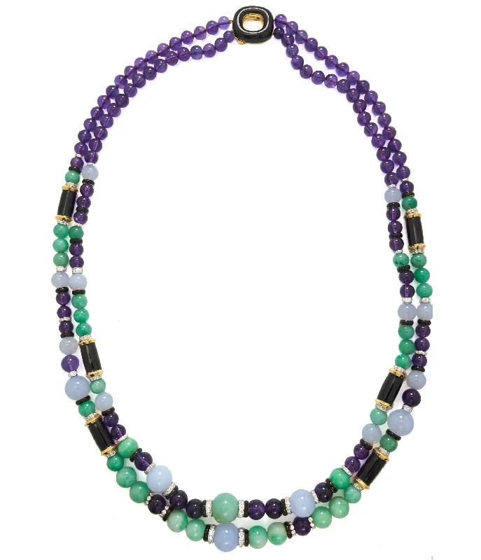 delicate marquise diamond band Beaded Necklace
