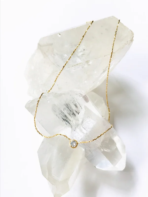 gemstone infinity bracelet Bezel Set CZ Necklace