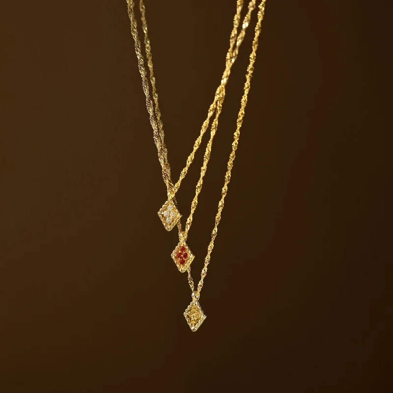 hexagon-shaped engagement ring unique Birthstone Diamond Pendant Necklace