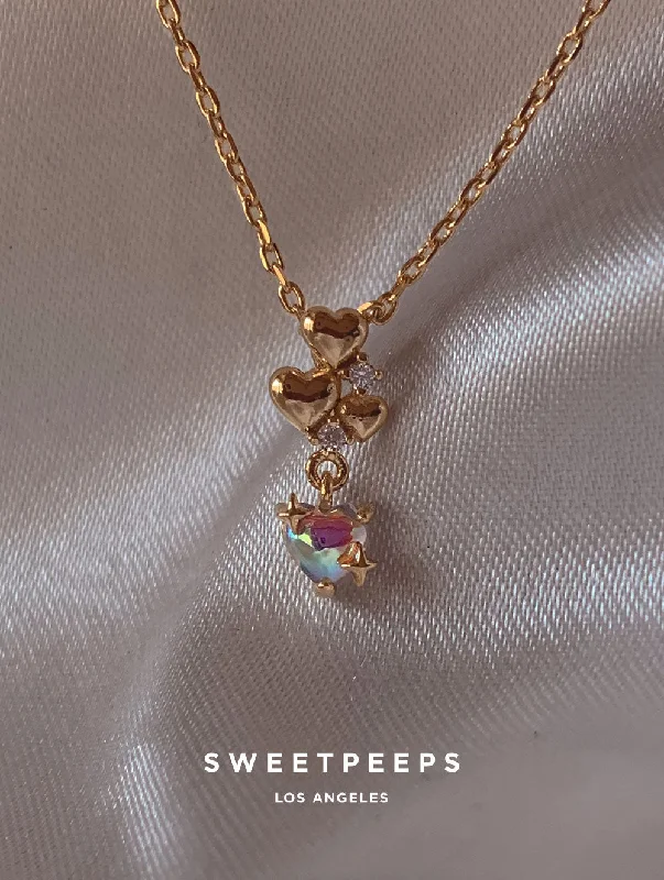 heart pendant necklace gold Blaise Galaxy Heart Necklace