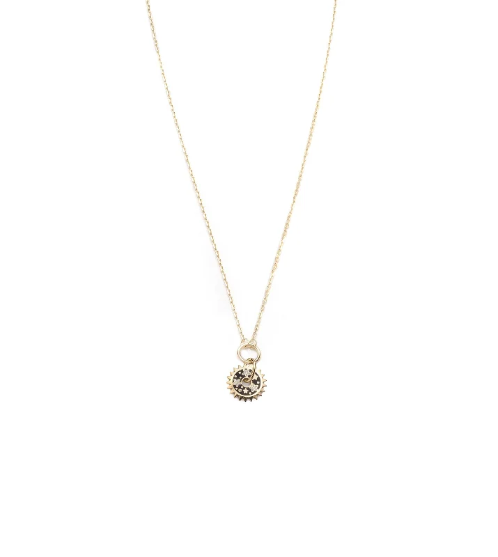 gold-plated chain necklace with charms Blossoms - Resilience : Symbol Champleve Enamel Disk Drop Necklace