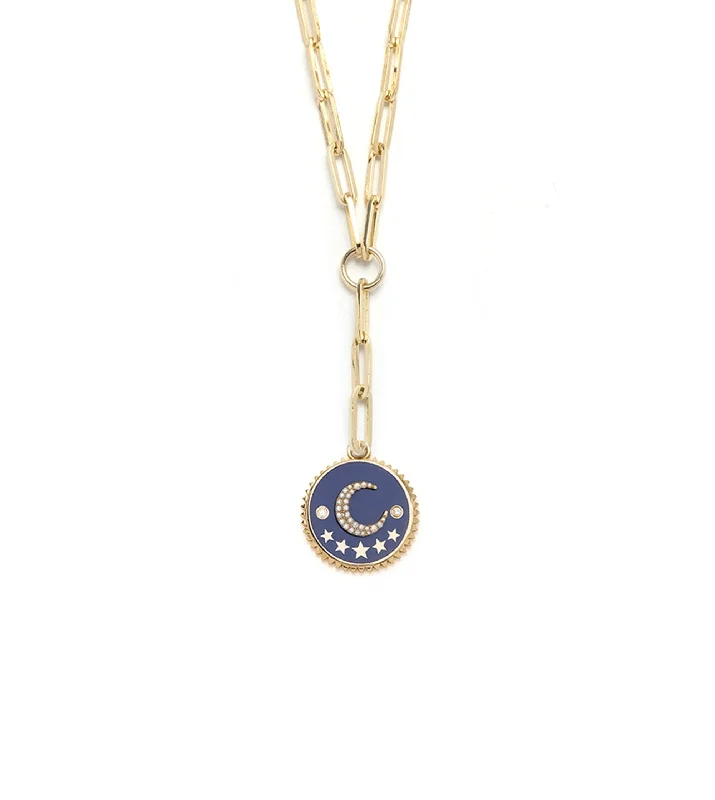 hand-stamped coordinates bracelet Blue Crescent : Champleve Classic Fob Clip Extension Chain Necklace