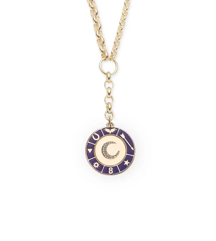 real citrine gemstone pendant Blue Crescent : Champleve Heavy Mixed Belcher Extension Chain Necklace