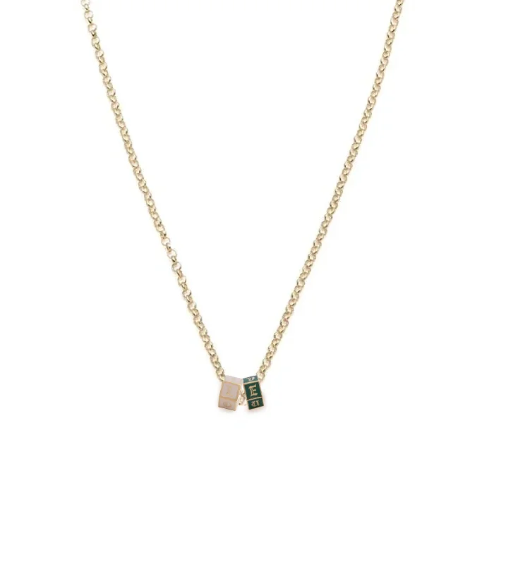 modern geometric gold ring Blush & Olive I Love U : Fine Belcher Necklace