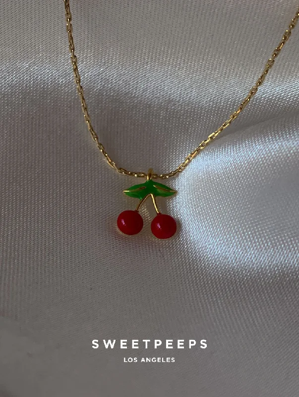 classic gold cuff bracelet Brandi Sweet Cherry Necklace
