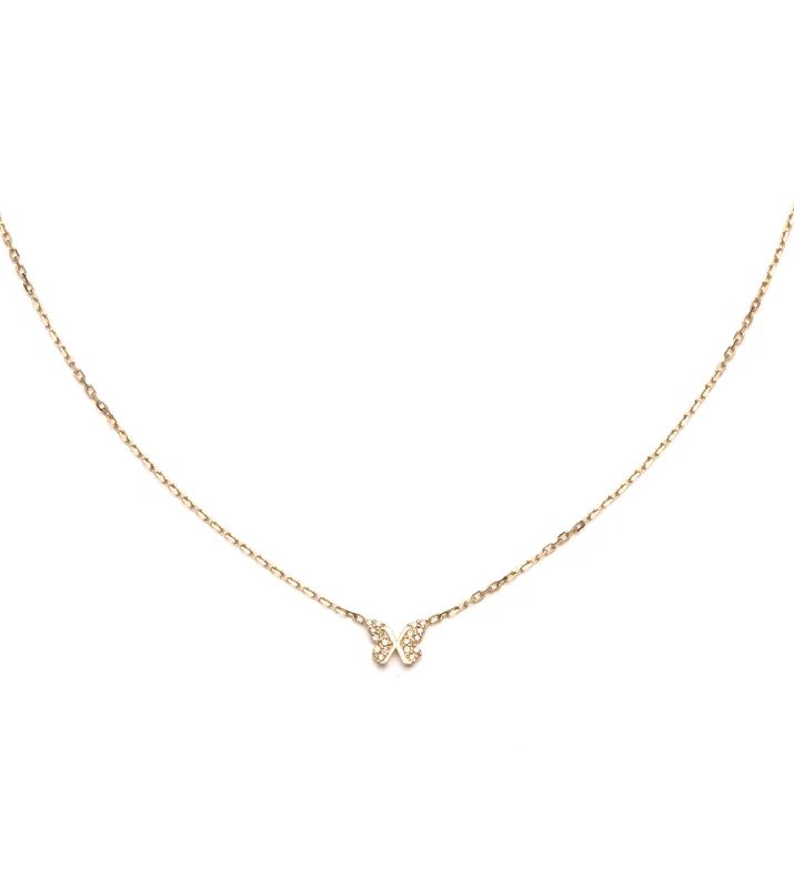 men’s tungsten carbide ring Butterfly - Reverie : Miniature Stationary Necklace