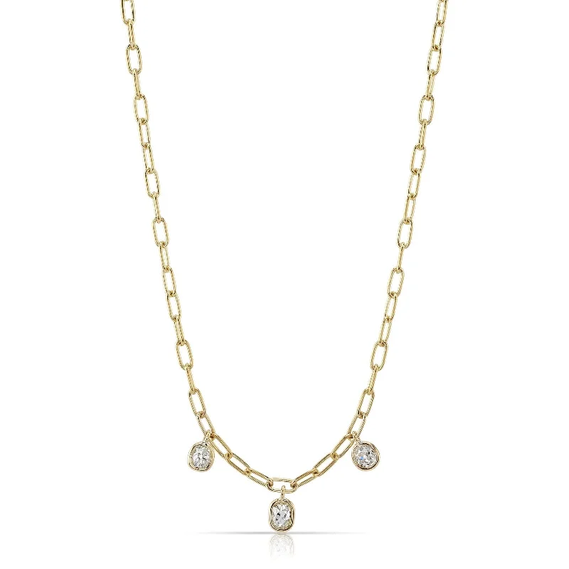celestial moon and star bracelet THREE STONE CAILYN NECKLACE