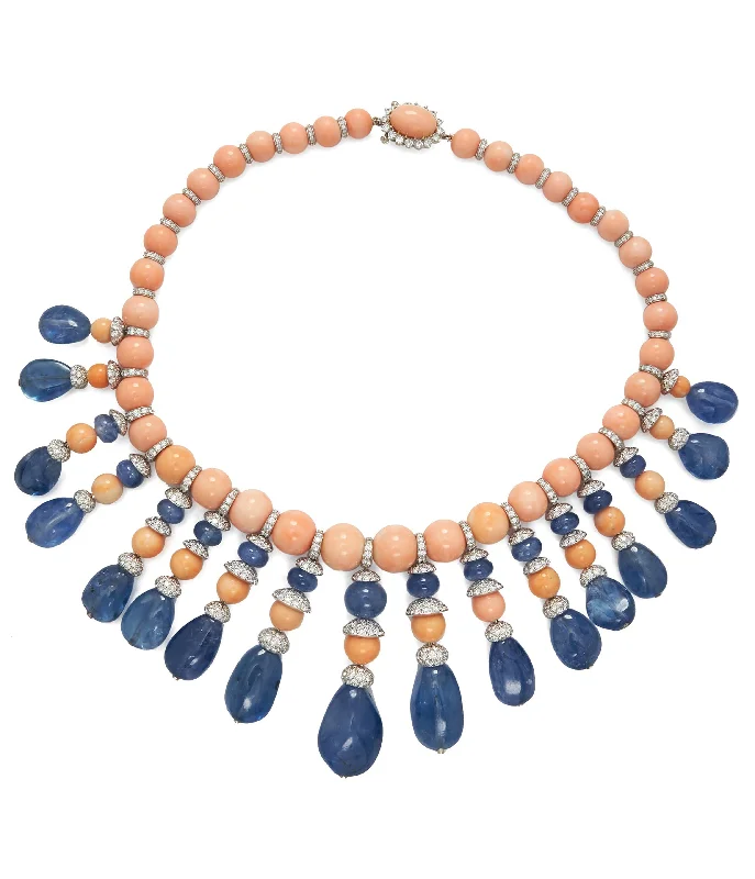 handcrafted opal inlay ring Capri Necklace