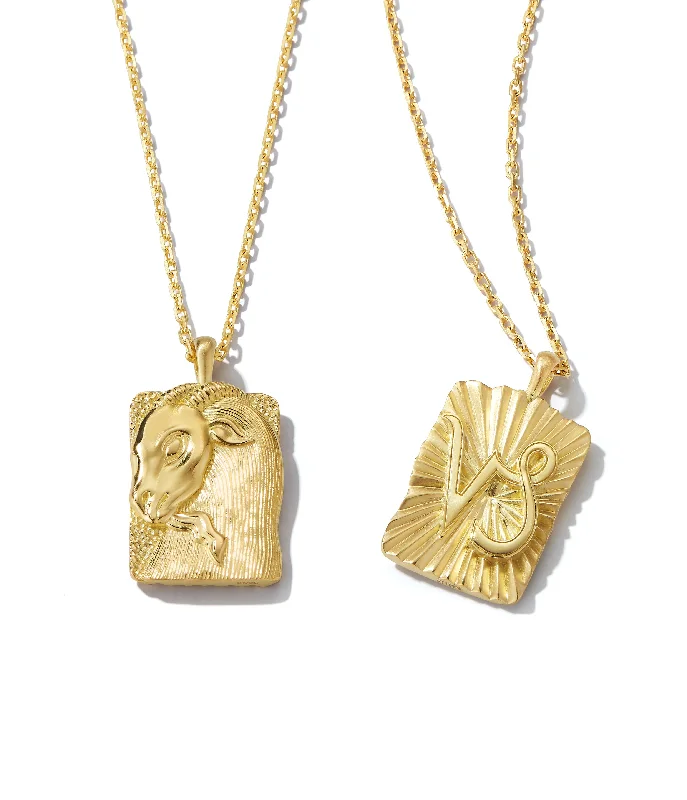 sapphire princess cut ring Capricorn Zodiac Pendant Necklace