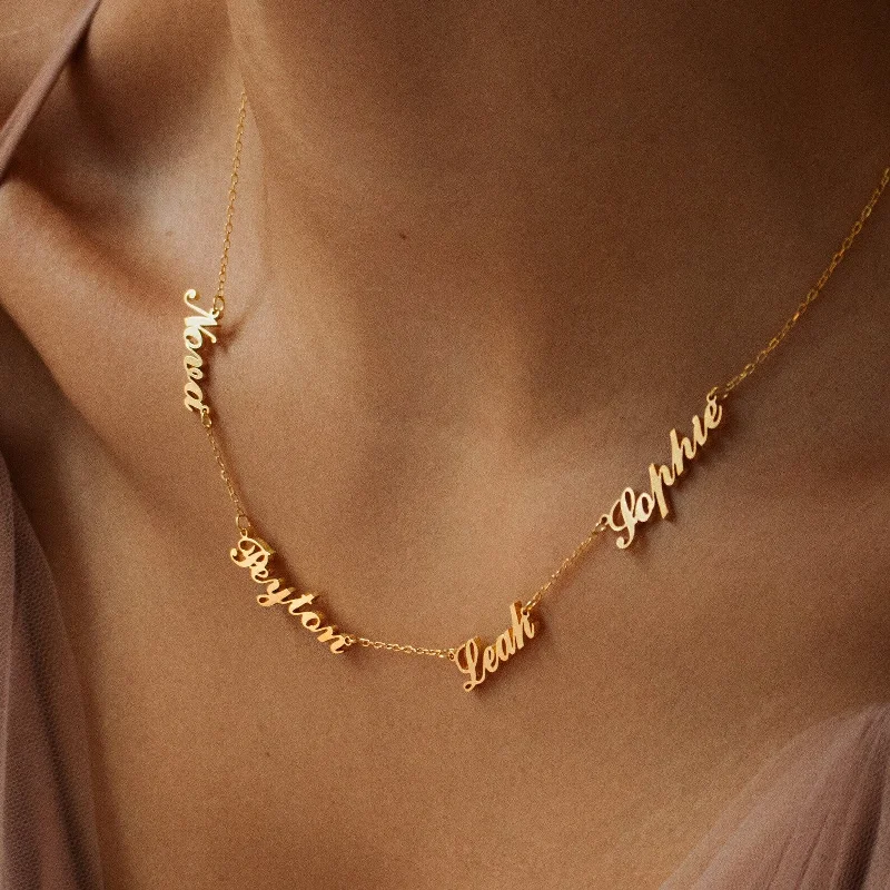 large vintage statement necklace Carrie Multiple Name Necklace