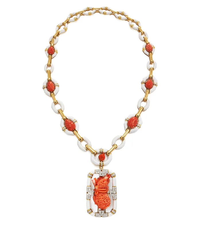unique diamond eternity band Carved Squash Necklace