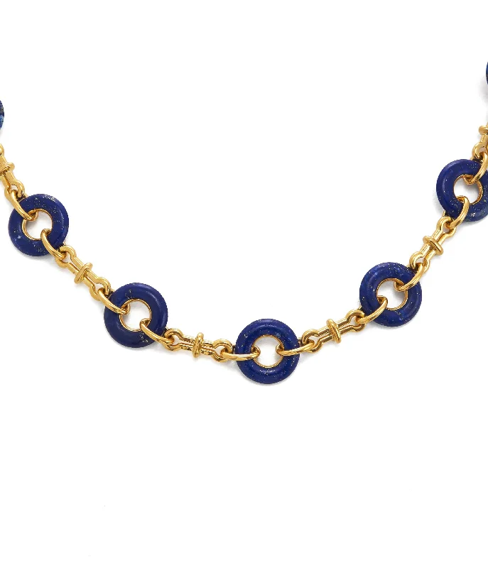 vintage citrine ring Stones Necklace, Lapis Lazuli, 21"
