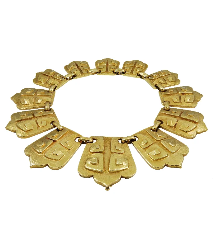 fine silver herringbone necklace Chinese Shield Necklace