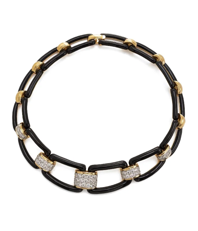 celestial sun charm anklet City Collar, Black Enamel