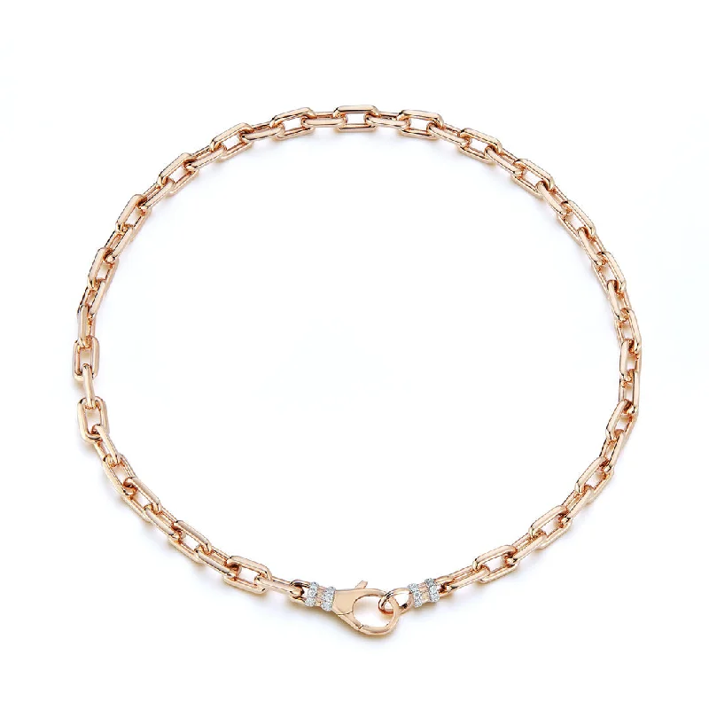 boho gold leaf ring Clive 18K Rose Gold Chain Link Choker