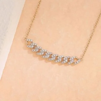 geometric diamond earrings gold Close Knit Necklace