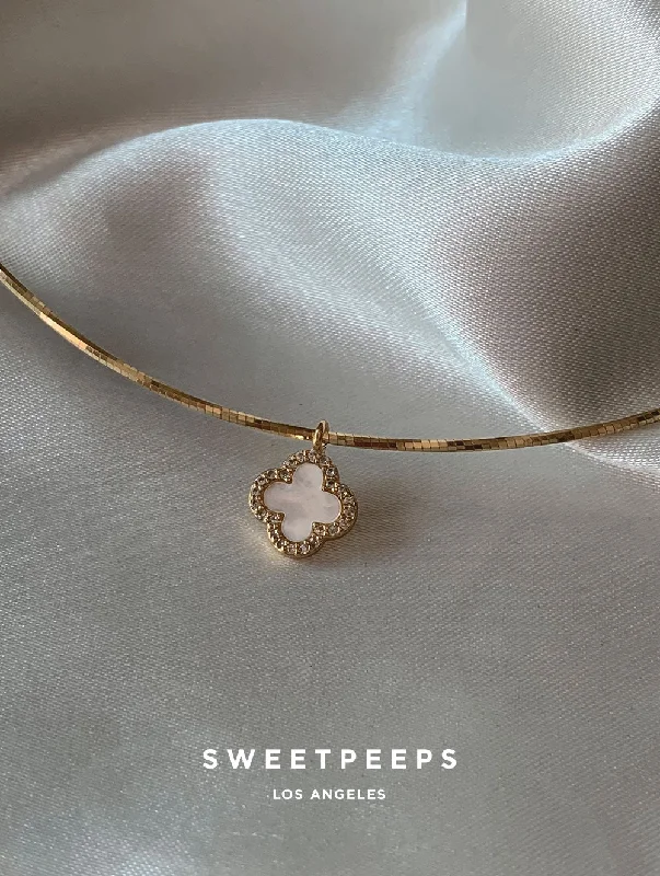 custom zodiac sign ring Clover Bold Necklace