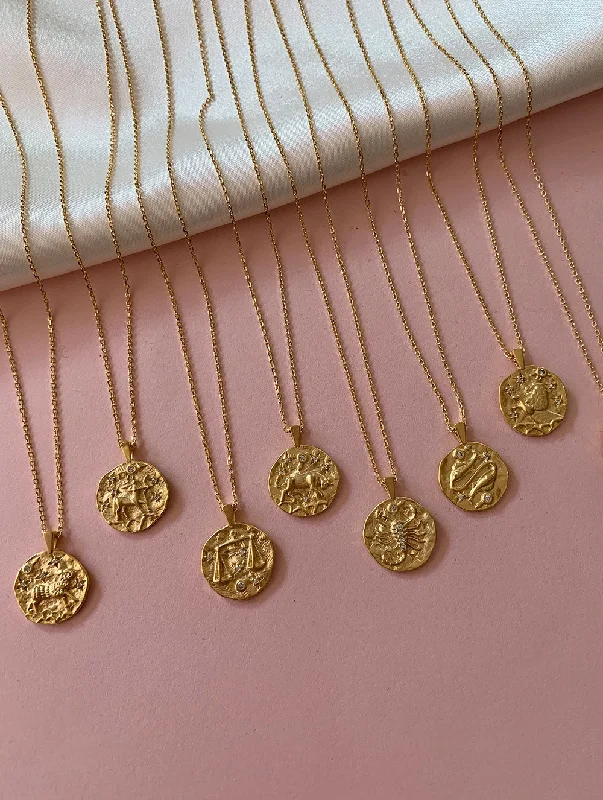 gold medallion pendant necklace Coin Horoscope Necklace(coin)