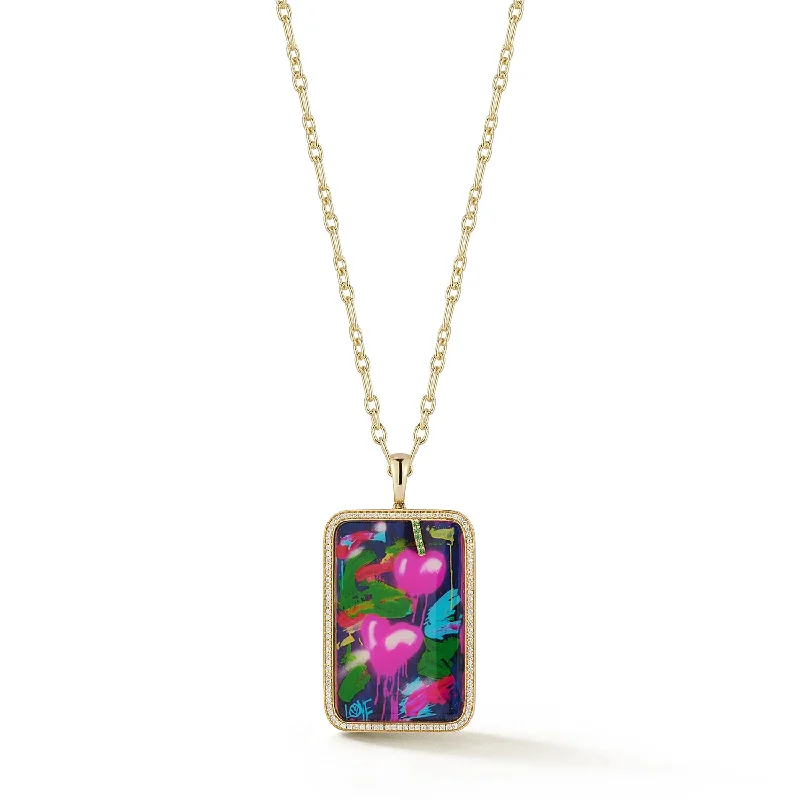 bold statement ring chunky Dripping Heart Dog Tag