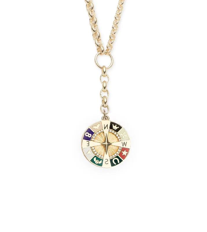unique tribal silver ring Internal Compass : Champleve Mixed Belcher Extension Chain Necklace