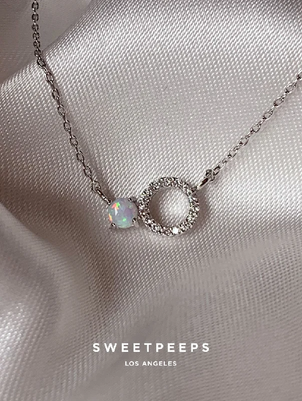 natural turquoise ring handmade Cova Opal Necklace - Silver