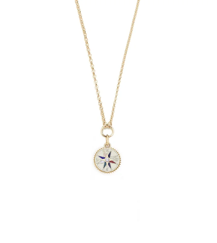 vintage-style filigree bracelet Cream Internal Compass : Champleve Small Belcher Chain Necklace