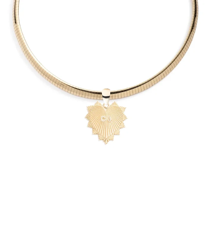 dainty heart charm necklace Custom Centered Heart Love Token : Medium Sleek Collar Necklace