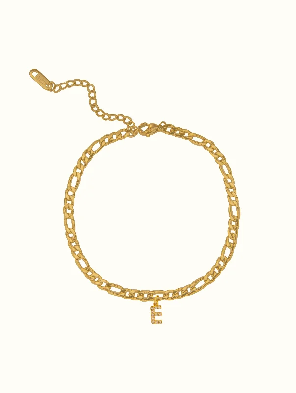 unique moon phase ring Custom Initial Anklet (Figaro)
