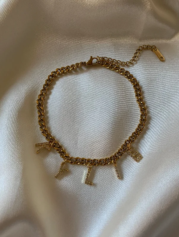 celestial sun and moon earrings Custom Name 4MM Anklet