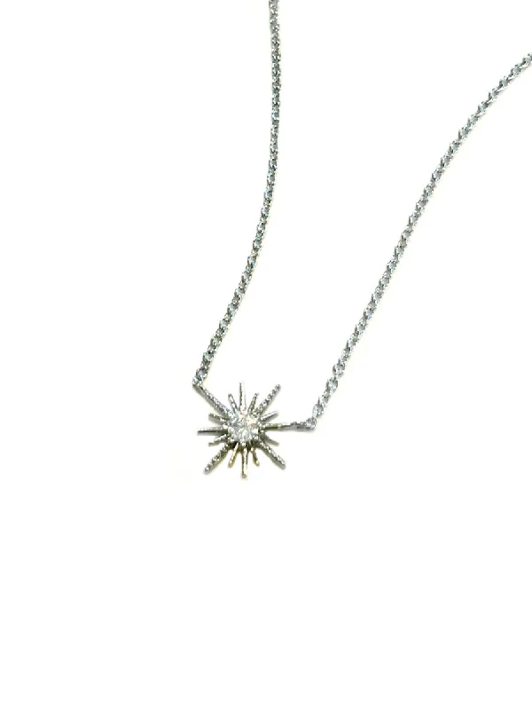 sparkling diamond drop earrings CZ Starburst Necklace