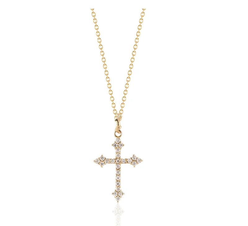 delicate pearl bracelet Diamond Gothic Cross Pendant