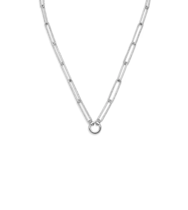 bold gothic skull necklace Diamond Link Open Chain White Gold with Chubby Annex Link