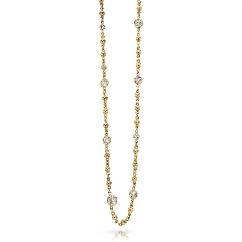 birthstone stacking rings set DIAMOND ROSARY CHAIN