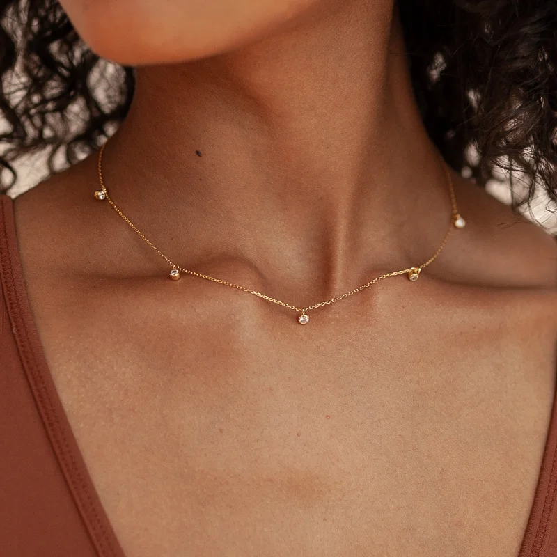 small diamond cross pendant Diamond Station Necklace