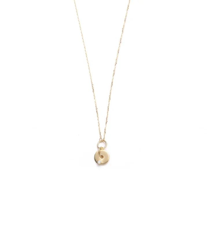 unique gemstone cocktail ring Diamond : Symbol Disk Drop Necklace