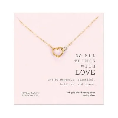 delicate heart stud earrings do all things with love linked hearts necklace