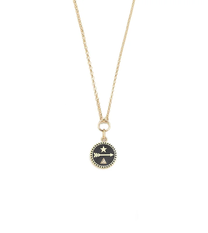 vintage-style diamond halo ring Dream : Champleve Small Belcher Chain Necklace