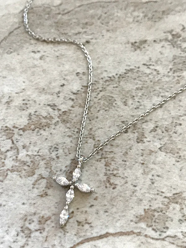 custom gold name necklace Elegant CZ Cross Necklace