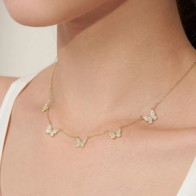 raw crystal cuff bracelet Pave Butterfly Necklace