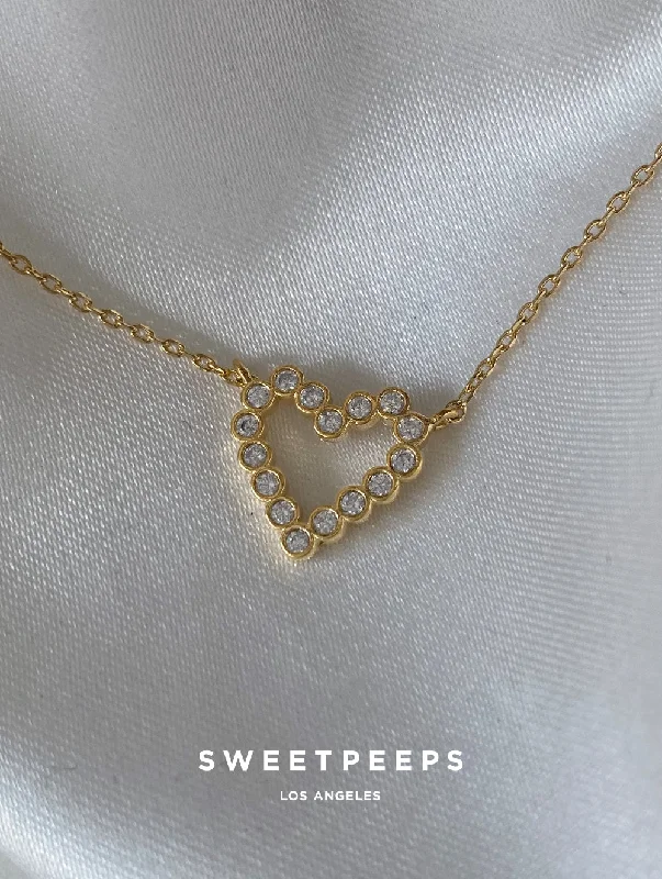 custom engraved wedding band Embellished Heart Necklace