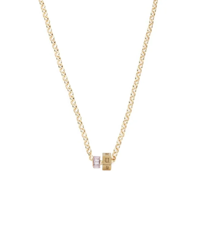 real opal engagement ring Engravable Faceted & Baguette Diamond Heart Beat : Medium Belcher Necklace